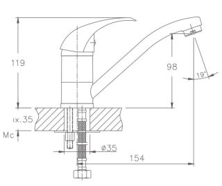 Смеситель для кухни Haiba HB4515 хром